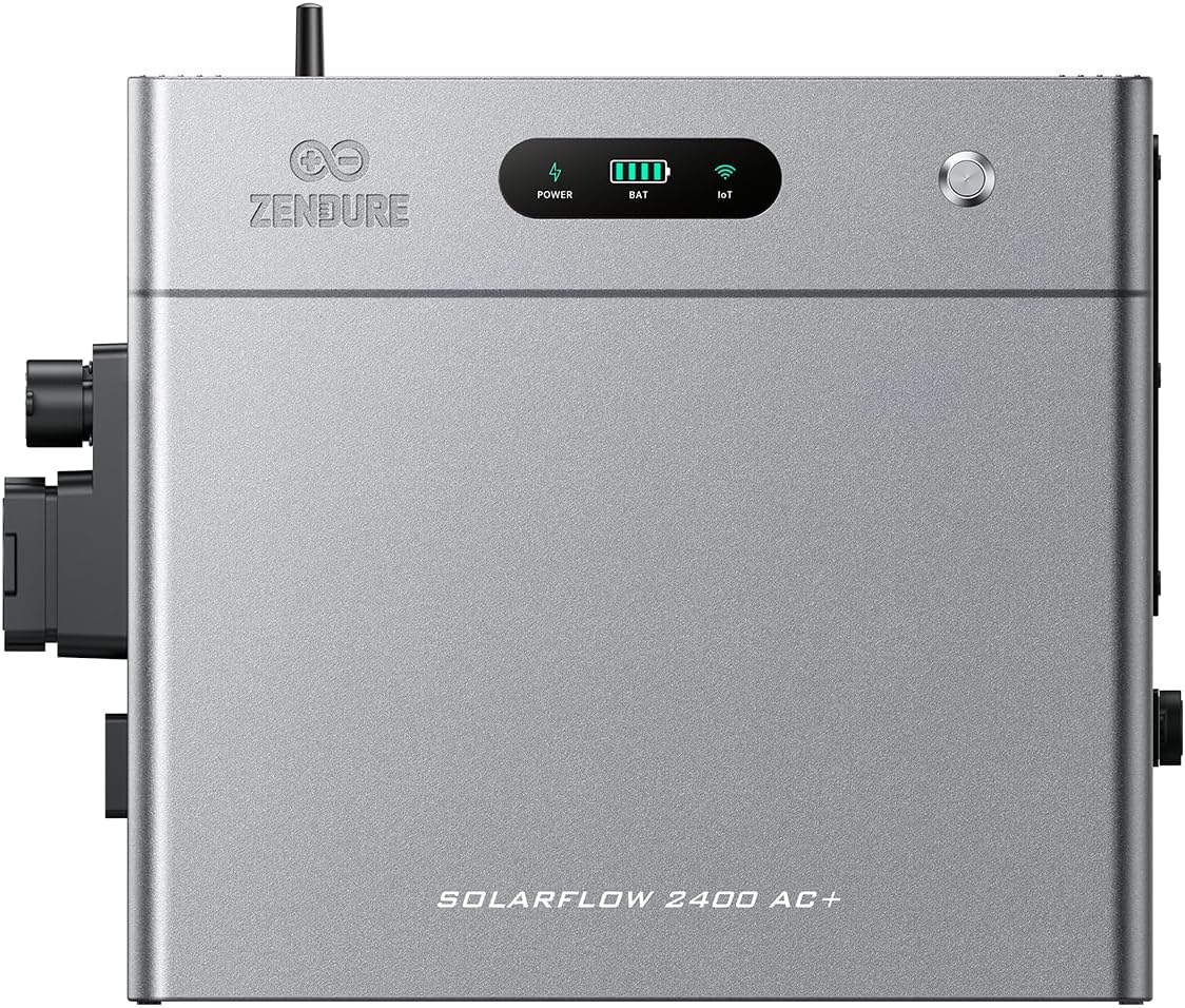 Zendure SolarFlow 2400 AC+, Stockage AC 2400W, 2.4kWh Extensible Jusqu'à 16.8kWh, 100% Compatible avec Les Installations Solaires Existantes, Installation Plug & Play, Alimentation de Secours 2400VA — vue 2