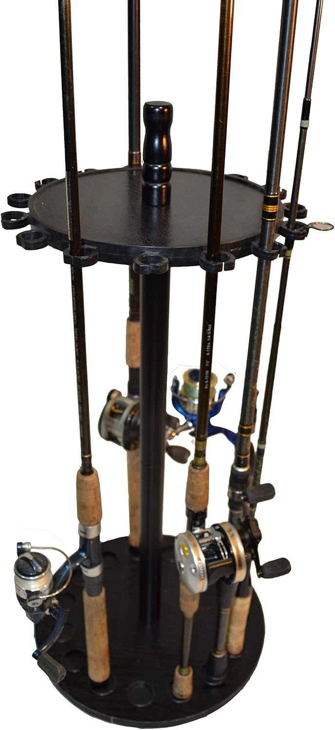 Old Cedar Outfitters Round Floor Rack for Fishing Rod Storage, Holds up to 15 Rods, Black Finish (BRFR-015) : Everything Else