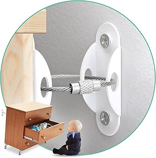 Baby proofing kit Wall Anchors, Baby Safety Products Furniture Anchors, Kids Furniture Anchors for Baby proofing, Child Proof Anti tip Furniture Anchors to Wall, Earthquake Straps(10 Pack)