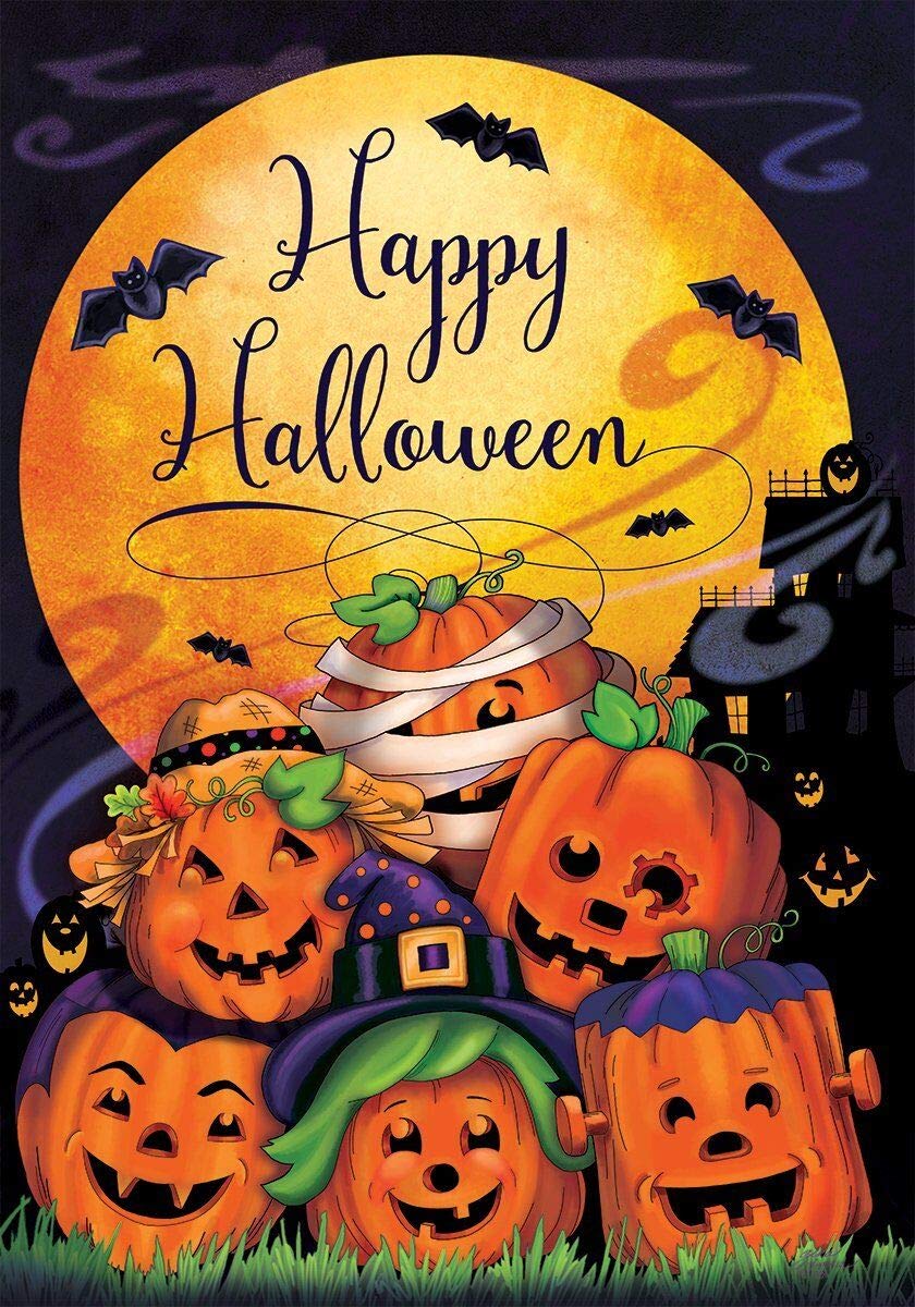 Drapeau De Jardin D'Halloween 30,5 X 45,7 Cm Double Face à L'extérieur