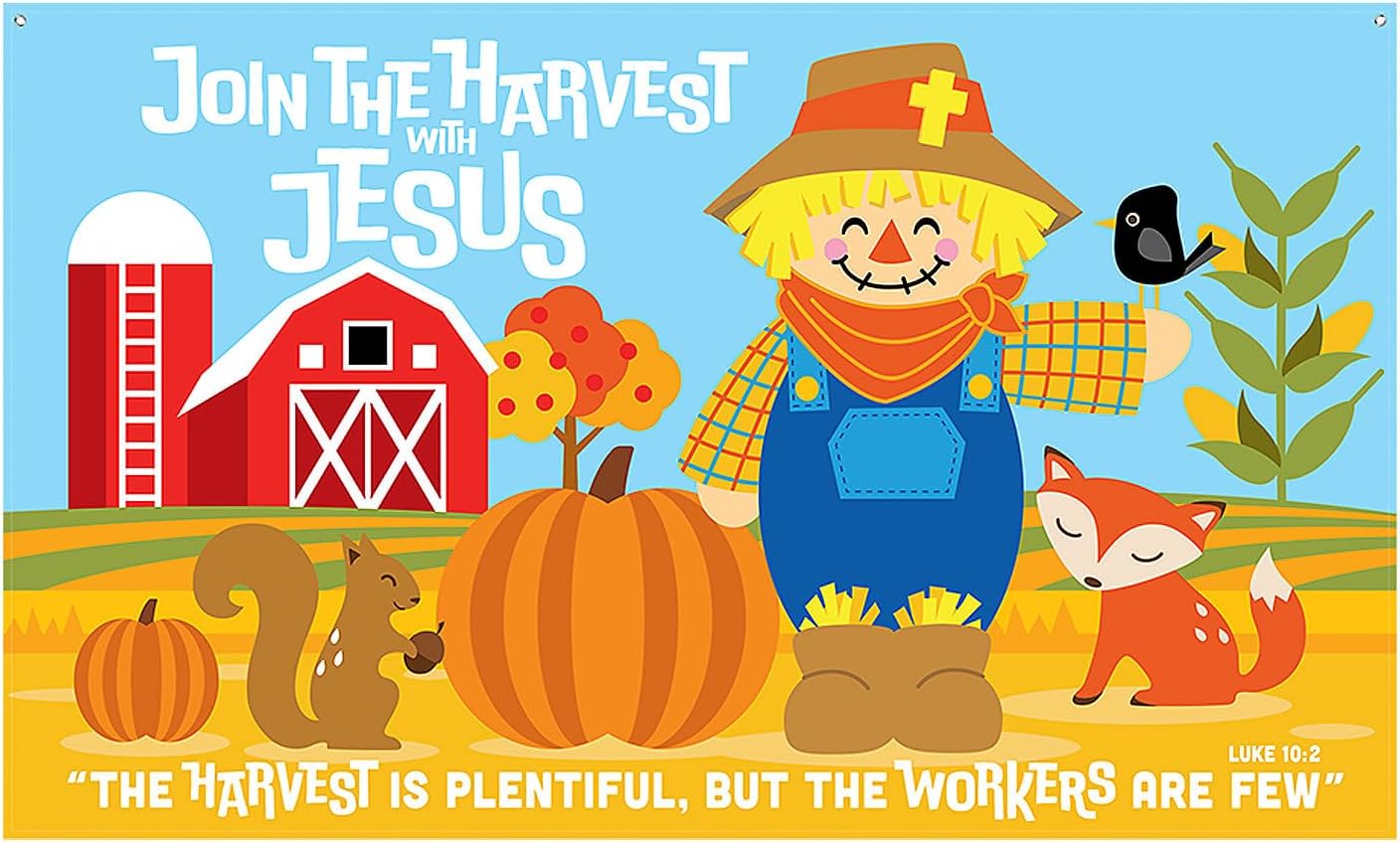 Fun Express 5 Ft. x 3 Ft. Religious Fall Harvest Backdrop Banner