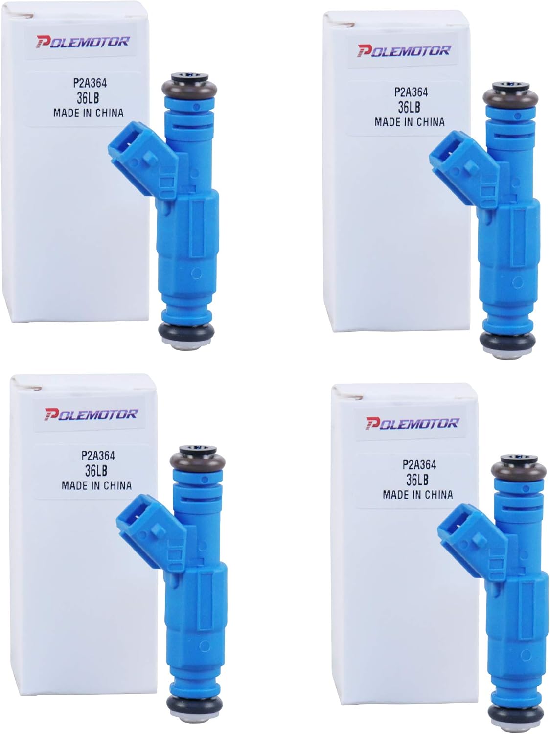 POLEMOTOR Fuel Injectors 36lb 0280155811 Compatible for BMW E30 S14 M10 380cc (Set