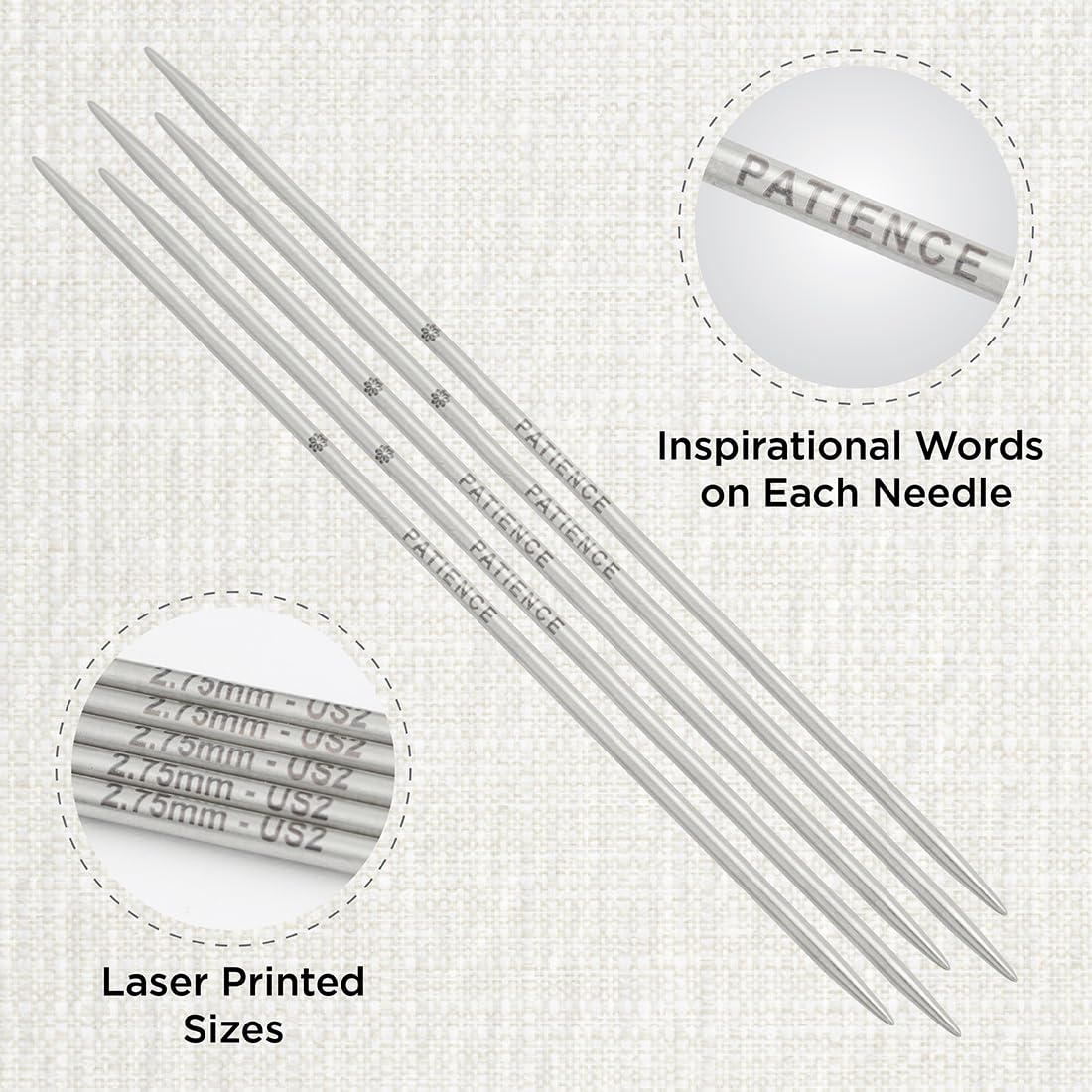 Ferri A Doppia Punta KnitPro Mindful | 15 Cm, 2.75 Mm, In Acciaio Inossidabile - Per Calze E Guanti - Foto 13