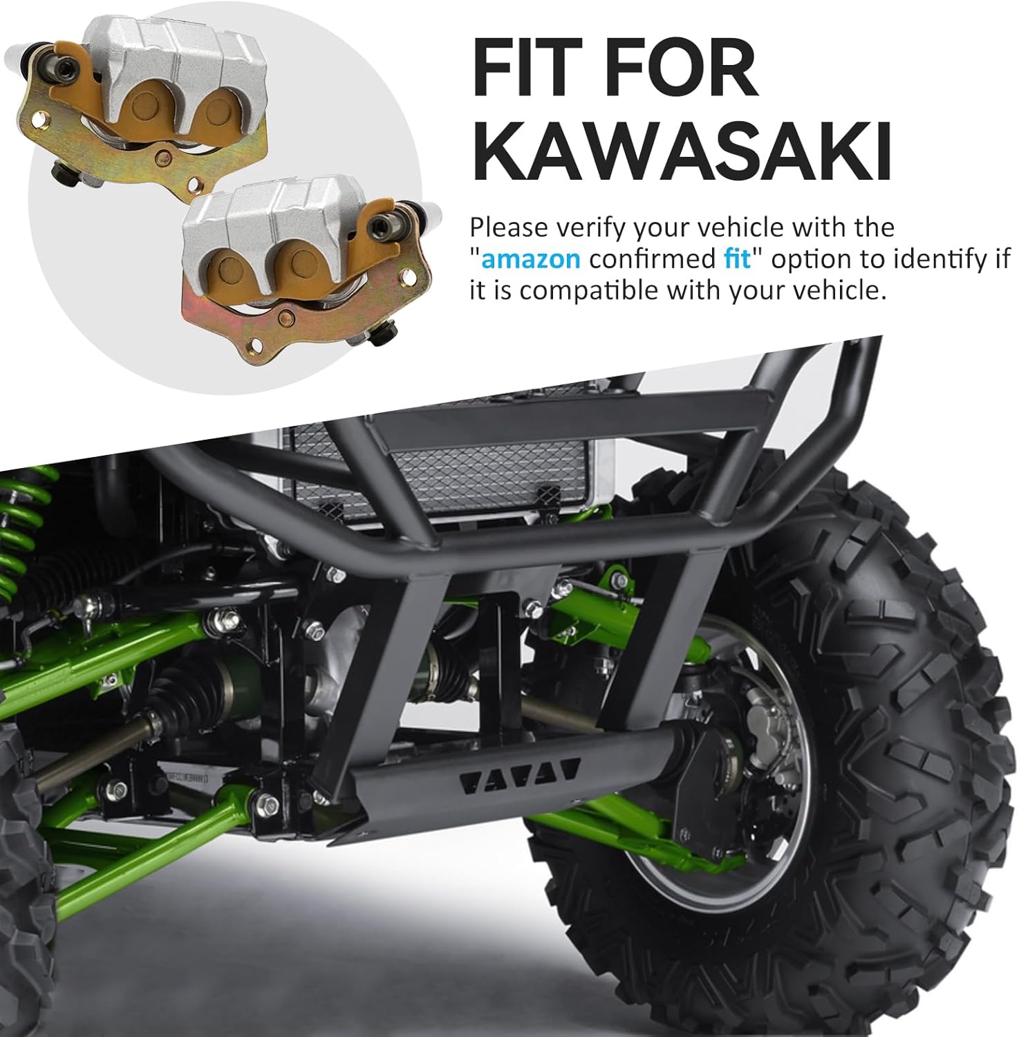 M MATI Front Left Right Brake Calipers & Pads for Kawasaki Teryx 800 KRF800 Teryx4 750 800 KRT 750 800 43080-0165 43080-0166