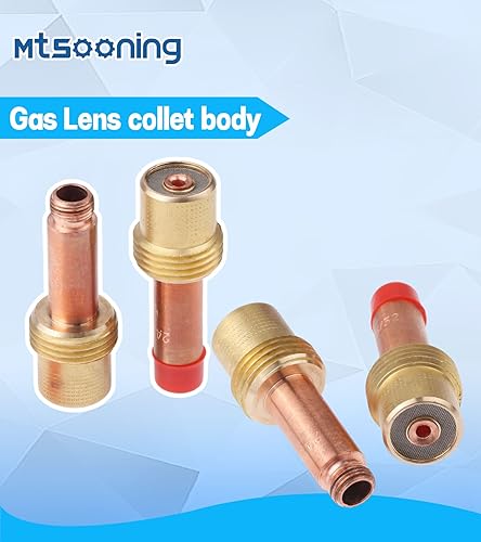 Miniatura 4 de Mtsooning Kit de consumibles de cobre con cuerpo de pinza de lente de gas de 0.094 in (332 pulgadas), 5 uds. 45V26 para soplete de soldadura TIG