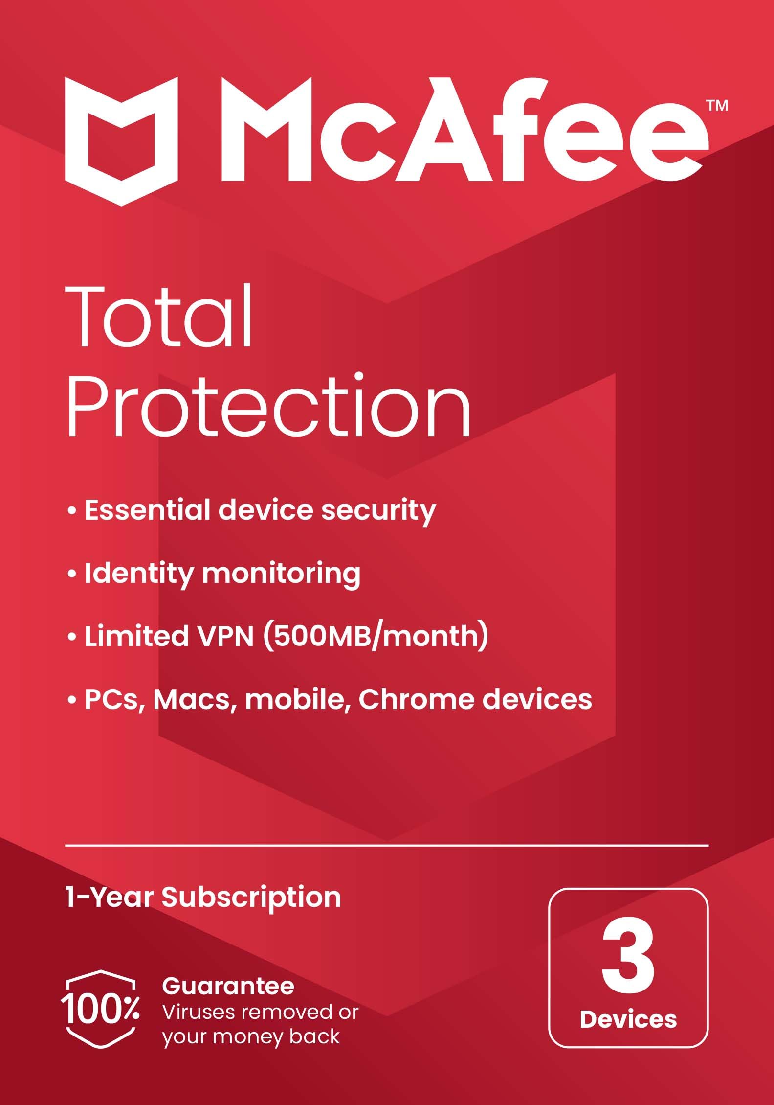 McAfee Total Protection 2023 | 3 Device | Cybersecurity Software Includes Antivirus, Secure VPN, Password Manager, Dark Web Monitoring | Amazon Exclusive | Key Card