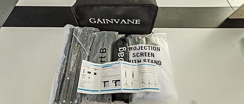 Miniatura 7 de Pantalla de proyector con soporte, pantalla de proyección portátil de 84 pulgadas, pantalla de proyector de trípode para interiores, pantalla de