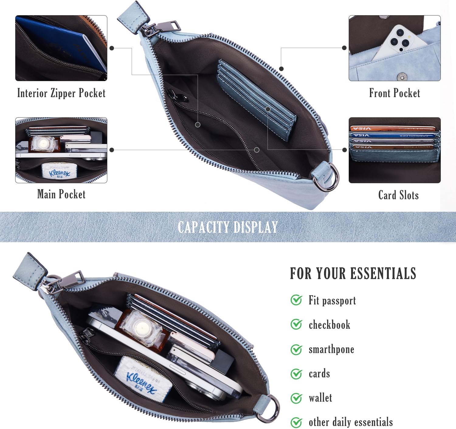 Small Crossbody Bags for Women, Cell Phone Bag Mini Over Wristlets Handbag Wallet Purse with Card Slots - Image 6