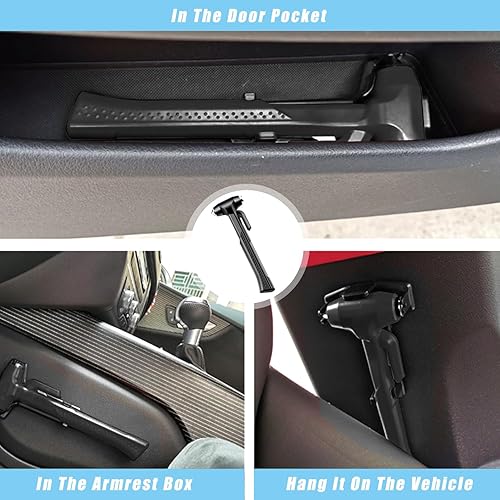 Miniatura 4 de Rompeventanas de automóvil, rompevidentes y cortador de cinturón de seguridad, martillo de seguridad de cristal de emergencia, cortador de cinturón