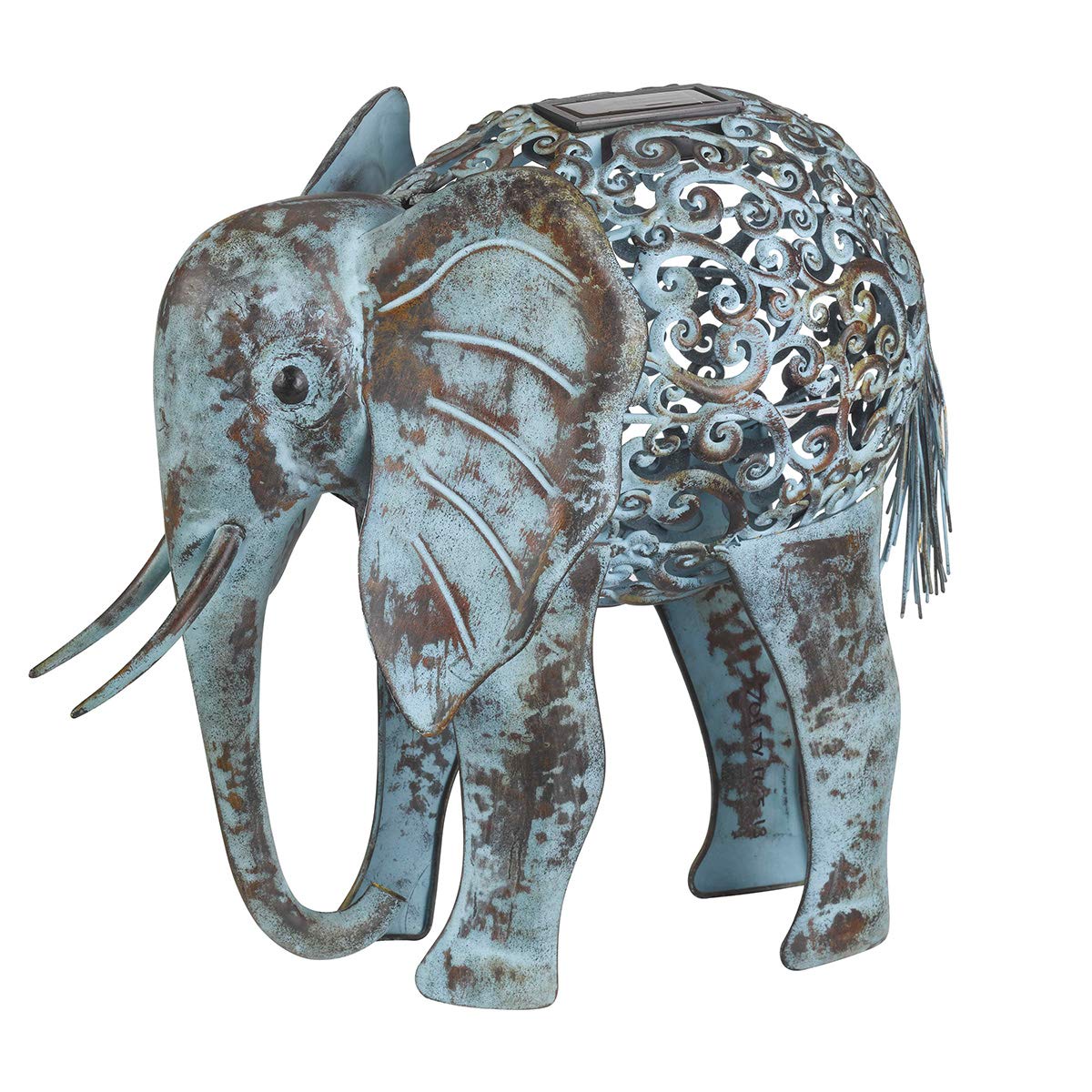 Smart Solar Elefante de metal ornamental luz solar