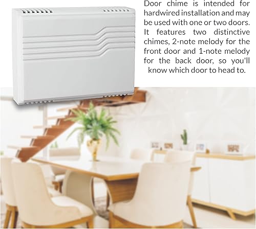 Miniatura 4 de Newhouse Hardware Two Note - Kit de timbre de puerta con cable con botón iluminado para transformador y montaje en superficie, 16 VAC10 VA, color