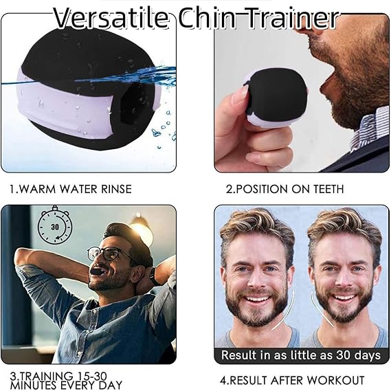 Jaw Trainer Exerciser Double Chin Toner Jawline Exercising Workout for The Face Muscles Neck Trainer Jaw Line Chew Shaper Trainer Jaw Strengthener for Men & Women Jawliner Sculptor