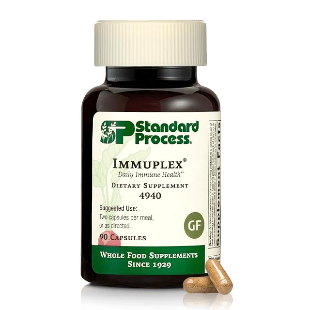 Standard Process Inc Immuplex - Daily Immune Support Supplement with Folate Iron Vitamin C Vitamin A - Mineral