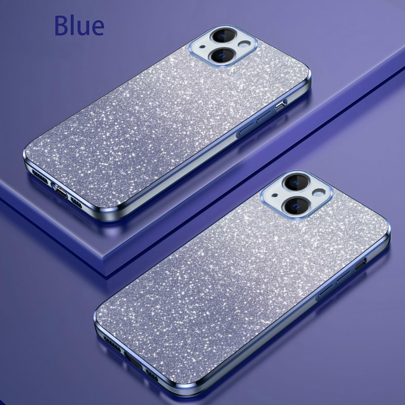 Glitter Cover Per Xiaomi Poco X6 Pro 5G – Custodia Trasparente Con Paillettes Intercambiabili – Blu, Antiurto E Sottile