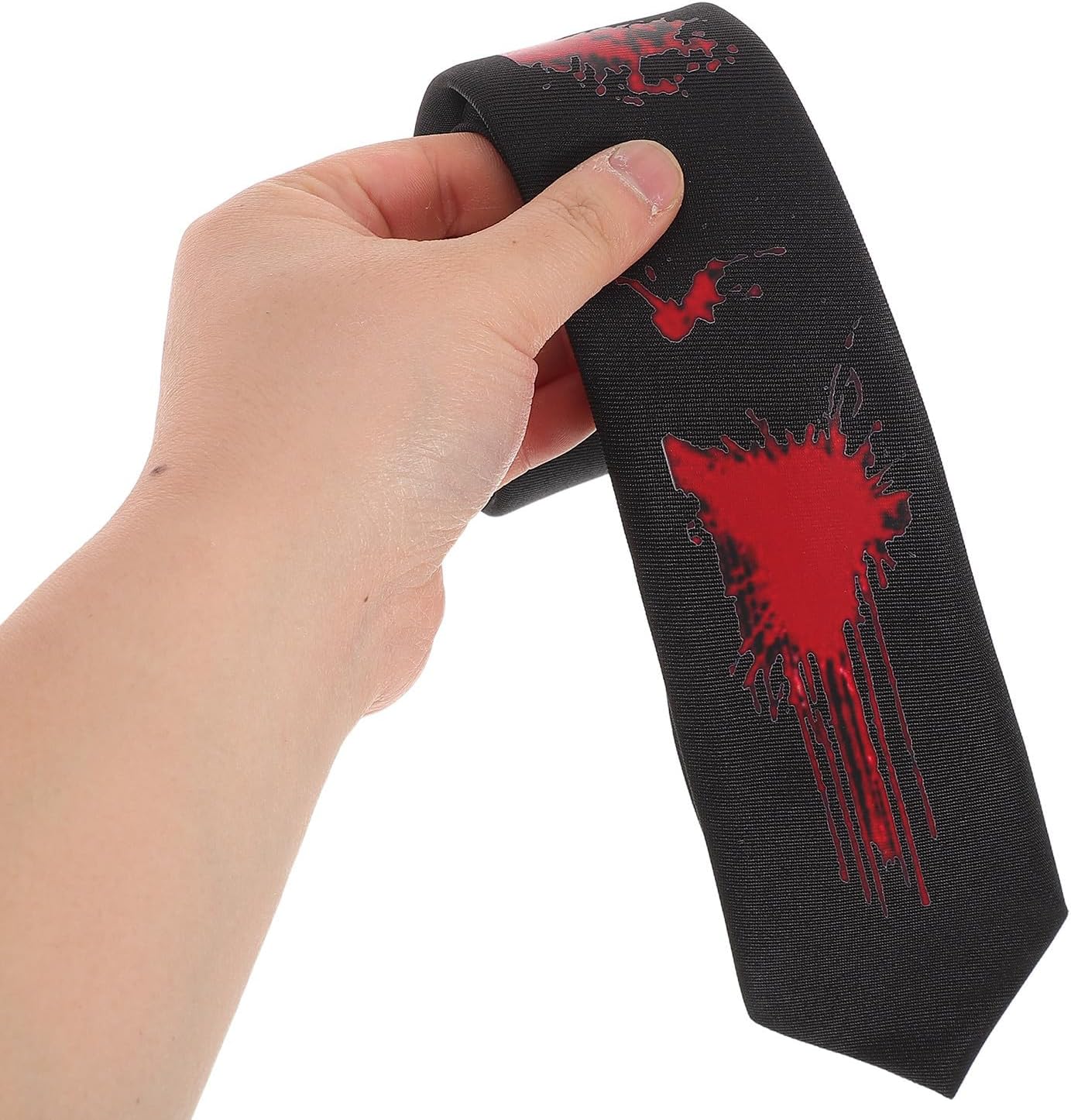 Veemoon Halloween Blood Splatter Necktie Costume Party Prop Black Cloth image 4