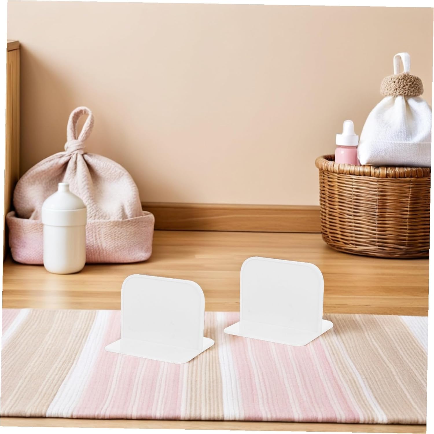 6pcs Anti-tip Furniture Wall Anchors for Boy Girl Safety No Drill Adhesive Clips for Securing Bookshelves Dressers and Playpens Slip Resistant Floor Friendly Design