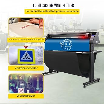 vevor vinyl cutting plotter max. paper feed 1350 mm foil cutter max. cutting width 1260 mm plotter cutting speed 800 mm / s semi-automatic signmaster window compatible lcd display