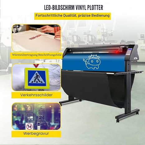 vevor vinyl cutting plotter max. paper feed 1350 mm foil cutter max. cutting width 1260 mm plotter cutting speed 800 mm / s semi-automatic signmaster window compatible lcd display