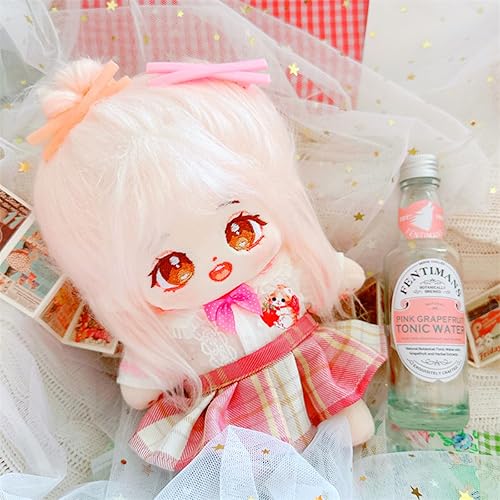 Miniatura 4 de CALEMBOU Juego de ropa de peluche para muñecas, lindo uniforme JK para muñecas suaves de 8 pulgadas (rosa)