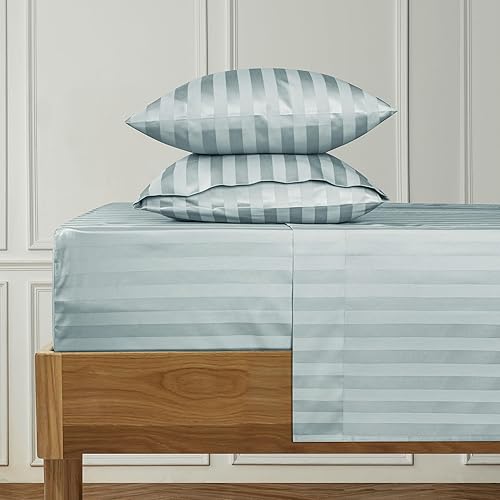 Miniatura 39 de URBANHUT Sábanas de Algodón Egipcio 100% - Juego de Sábanas Individuales Blancas de 1000 Hilos (3 Piezas), Sábanas de Algodón de Fibra Larga, Tejido