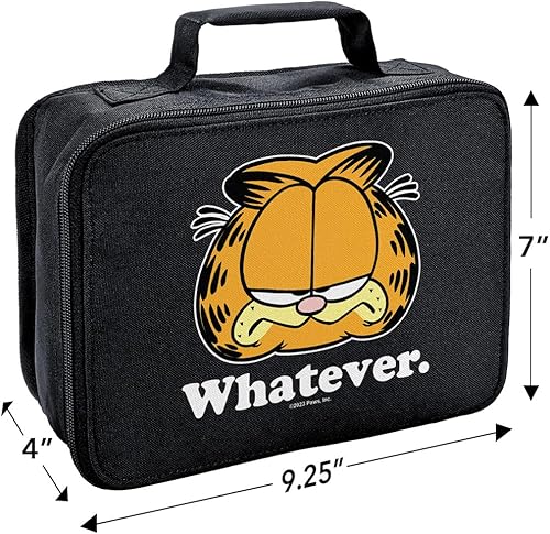 Miniatura 2 de LOGOVISION Garfield Whatever Face - Lonchera con aislamiento de lados suaves, bolsa de almuerzo reutilizable para el trabajo de la escuela, oficina,
