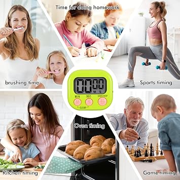 6 Pack Digital Timer for Kids Classroom,Kitchen Timers for Cooking
