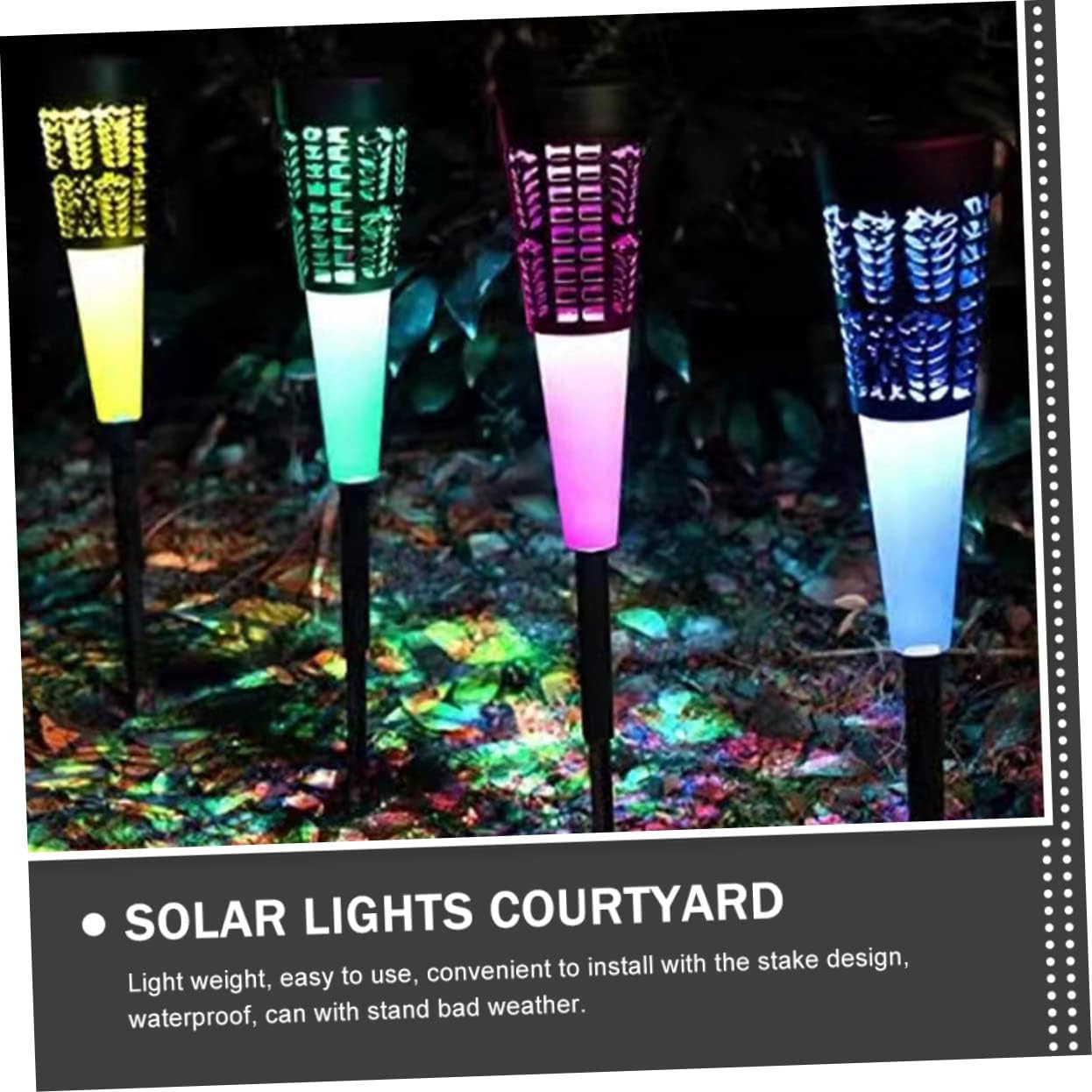 BESPORTBLE 6pcs Solar Garden Pathway Stake Light Outdoor Decorative Lamp Warm Lighting for Patio and Landscape Enhancement