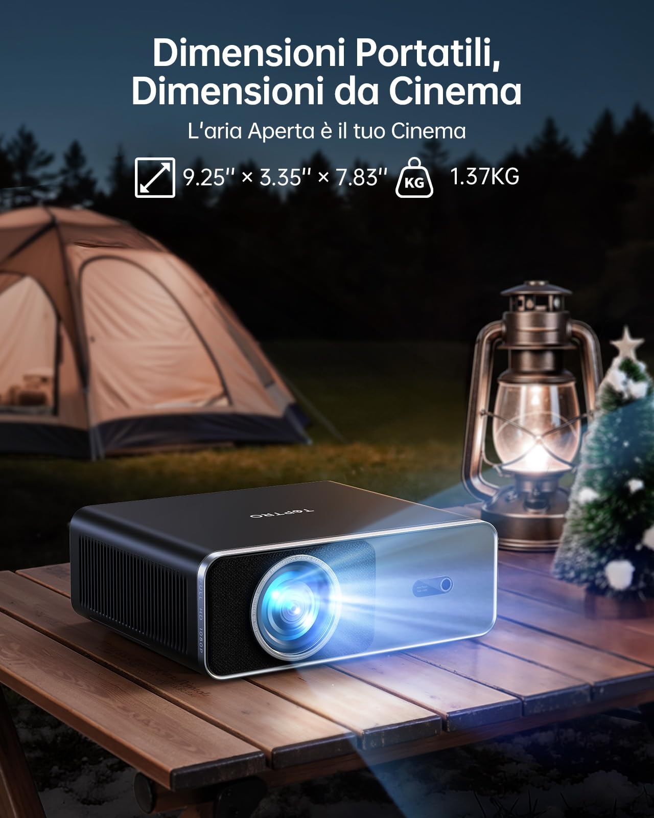 TOPTRO A1 Proiettore 4K 1000 ANSI WiFi 6 Bluetooth 5.3 Portatile Smart Home Theater