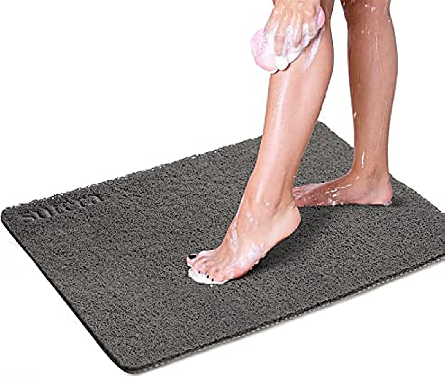 Sutera Slide Guard Bath Mat, Non Slip, 23.6 x 17.5 Inch, Rubber Bathtub Mat for