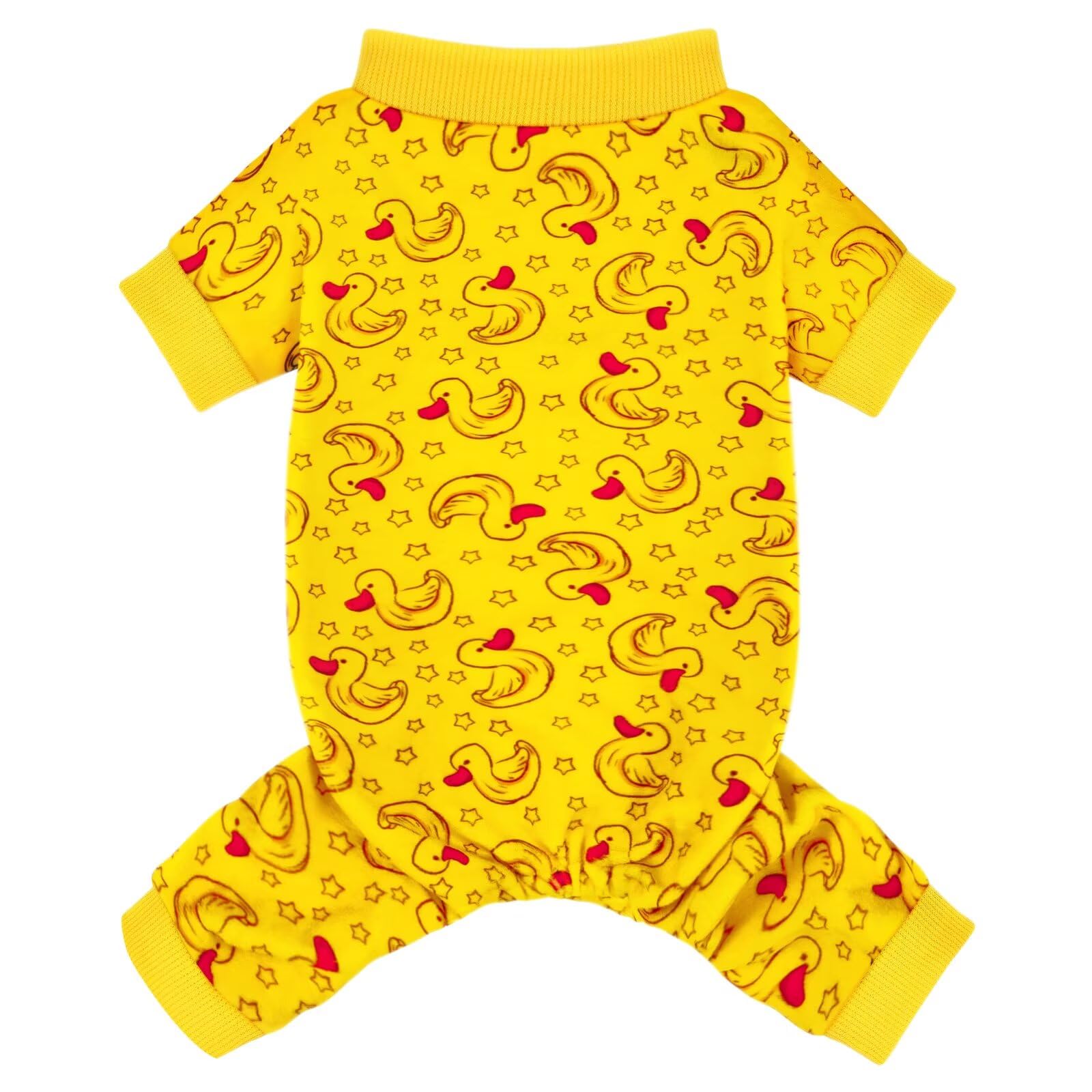 Paiaite Dog Pajamas Onesie: Comfortable Four-Legged Apparel for Small, Medium, & Large Dogs, Polyester Material for Comfort, Wrinkle Resistance, Moisture Wicking, Stretchiness Rotating Duck XS — image 1