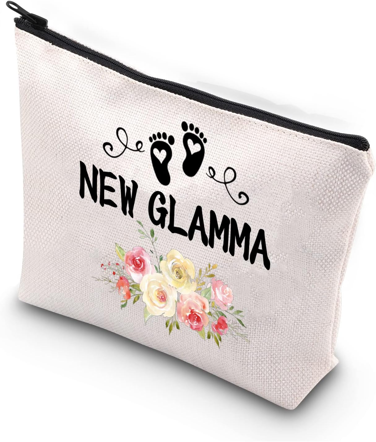 BDPWSSGrandma To Be Gifts First Time Grandma Makeup Bag New Grandma Gift Grandmother Birthday Gift Baby Announcement Gift For New Grandma Future Grandma Cosmetic Bag, New Glamma