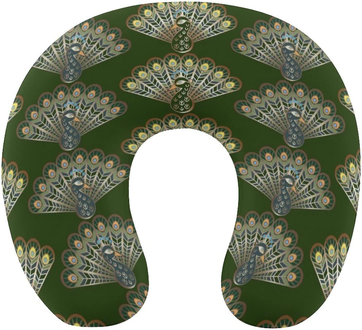 Oreillers de voyage uniques compatibles avec les paons stylisés pour avions, voiture, vol, coussin confortable pour le menton/la tête/le cou, petits oreillers en U pour l’extérieur, le bureau et la ma