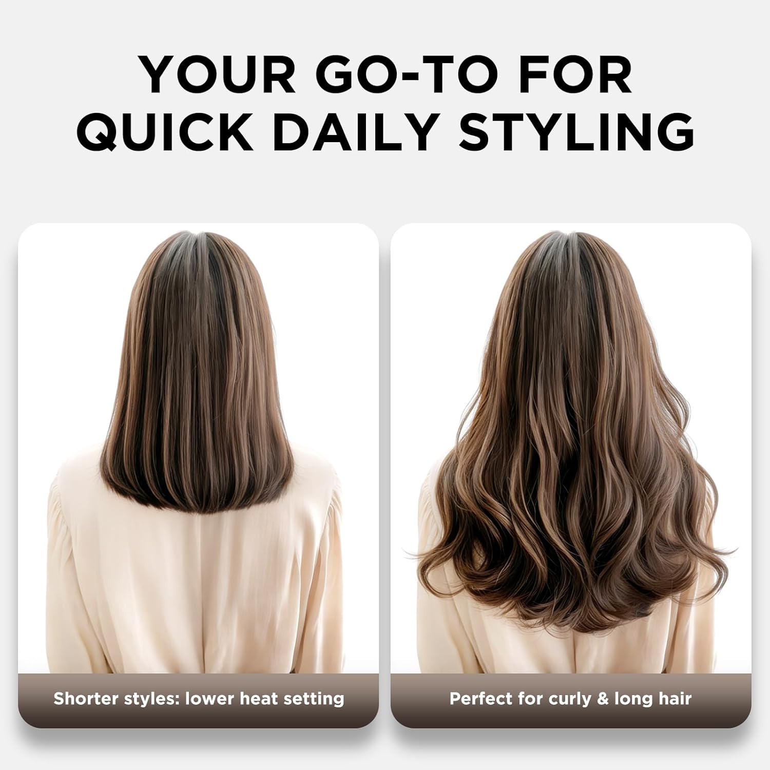 Aima Beauty Blow Dryer Brush - Ionic Ceramic Hot Air Brush for Frizz-Free Straightening & Voluminous Blowout, 2.3‘’/ 60mm Oval Barrel with Nylon Bristles, 360 Surrounded Vent, 3 Heat Settings, White