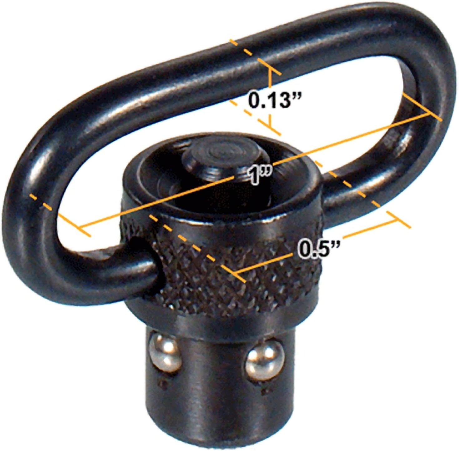 UTG Standard Push Button QD Sling Swivel, 1" Loop , Black