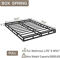 Vista 2 de Base de colchón de 5 pulgadas tamaño matrimonial, de metal resistente, capacidad de peso de 3000 libras, base de cama de perfil bajo sin ruido
