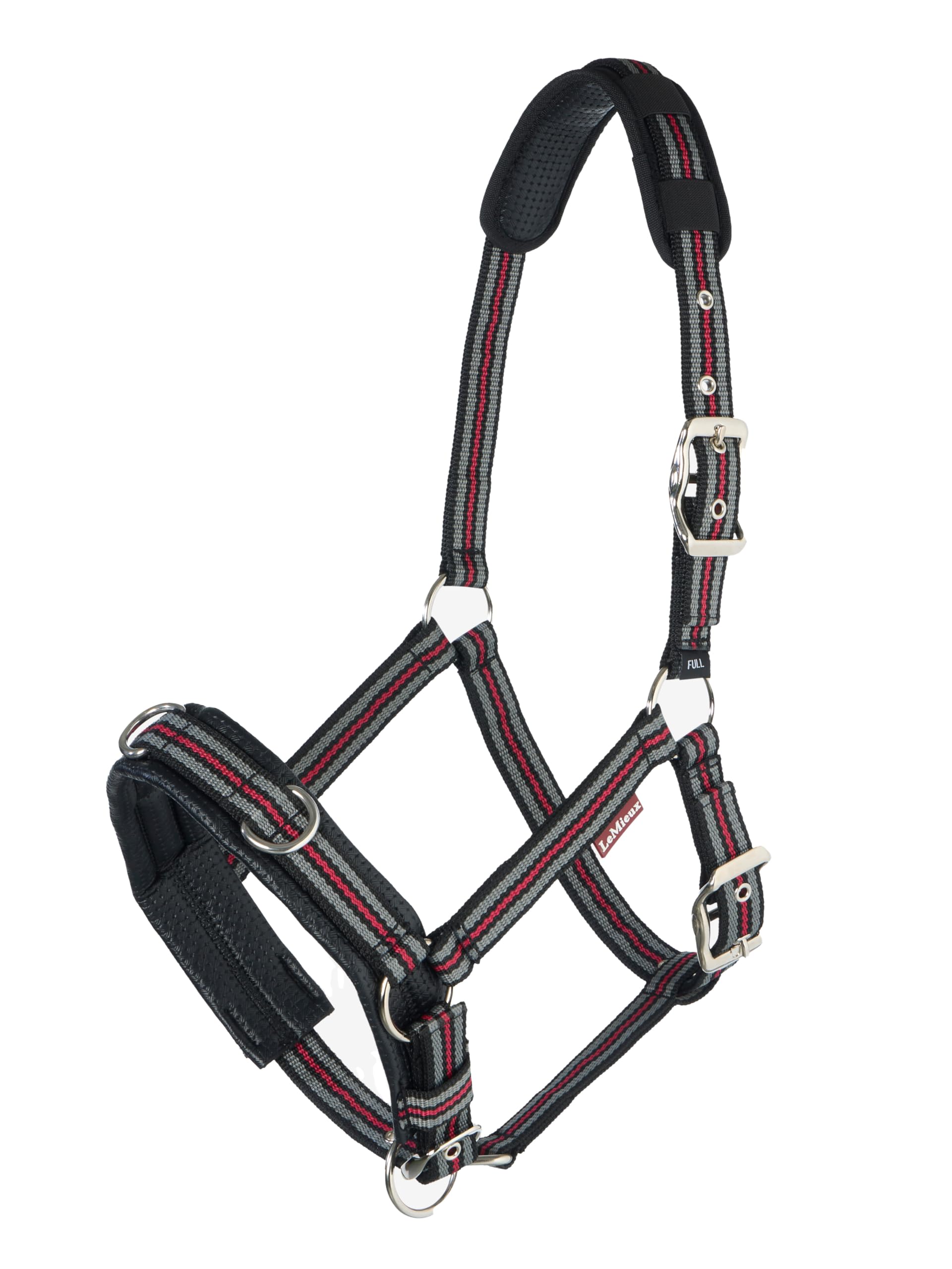 LeMieux Cavesson Lunge Headcollar - Nylon Webbing - Nose & Poll Padding - Black - Full