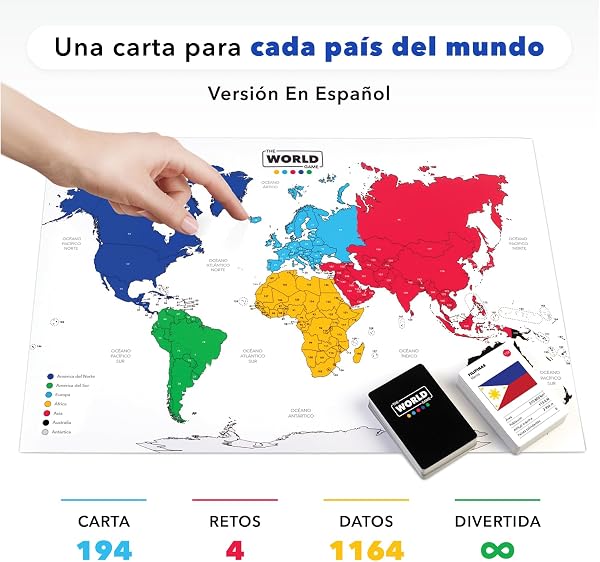The World Game - Geography Card Game - Educational Board Game for Kids, Families and Adults, Girls and Teens - 3