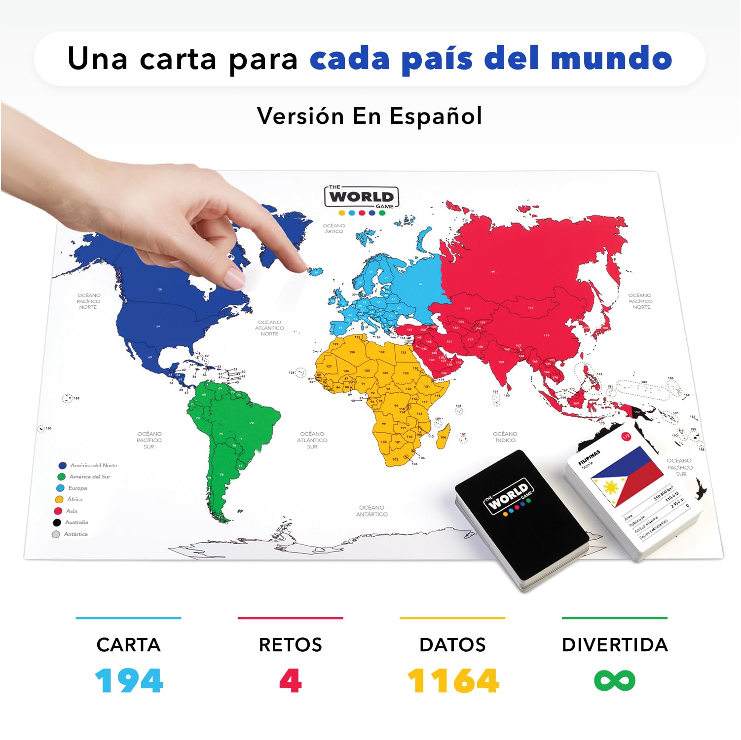 The World Game The World Game - Geography Card Game - Educational Board Game for Kids, Families and Adults, Girls and Teens in use