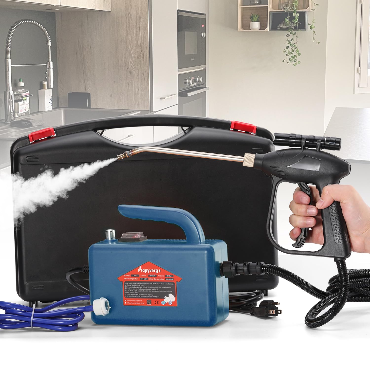 Amazon | Hapyvergo スチームクリーナー 高温蒸気洗浄機 20S速熱 