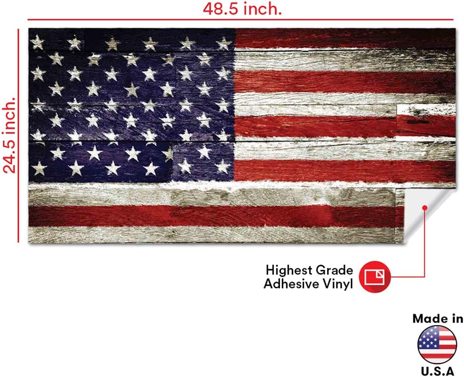 Pixelverse Design Cornhole Board Skin Wrap Decal - Vinyl Tournament Corn Hole Bean Bag Toss Sticker - Weather Resistant USA Flag Board Game - for Children Adults Colleges Festivals & Bars - 24.5x48.5