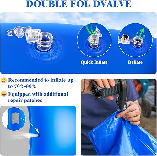 Miniatura 7 de Almohadas de aire de piscina de 4 x 4 pies para piscinas sobre el suelo, almohada de aire gruesa resistente al frío, almohadas de cierre de invierno