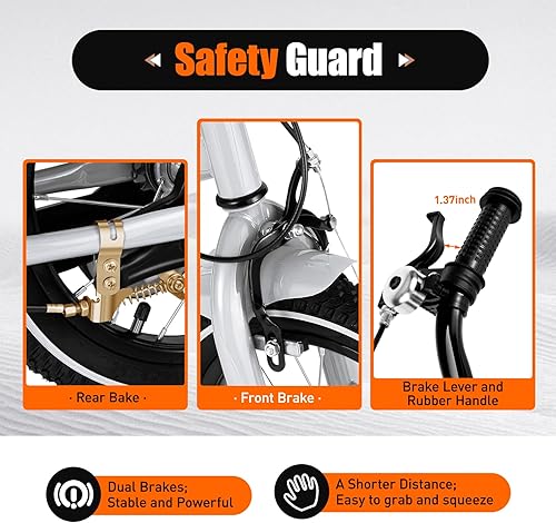 Miniatura 7 de JAYEUW Bicicletas para niños de 14 pulgadas para niños y niñas de 3 a 6 años, bicicleta para niños pequeños y niños con ruedas de entrenamiento,