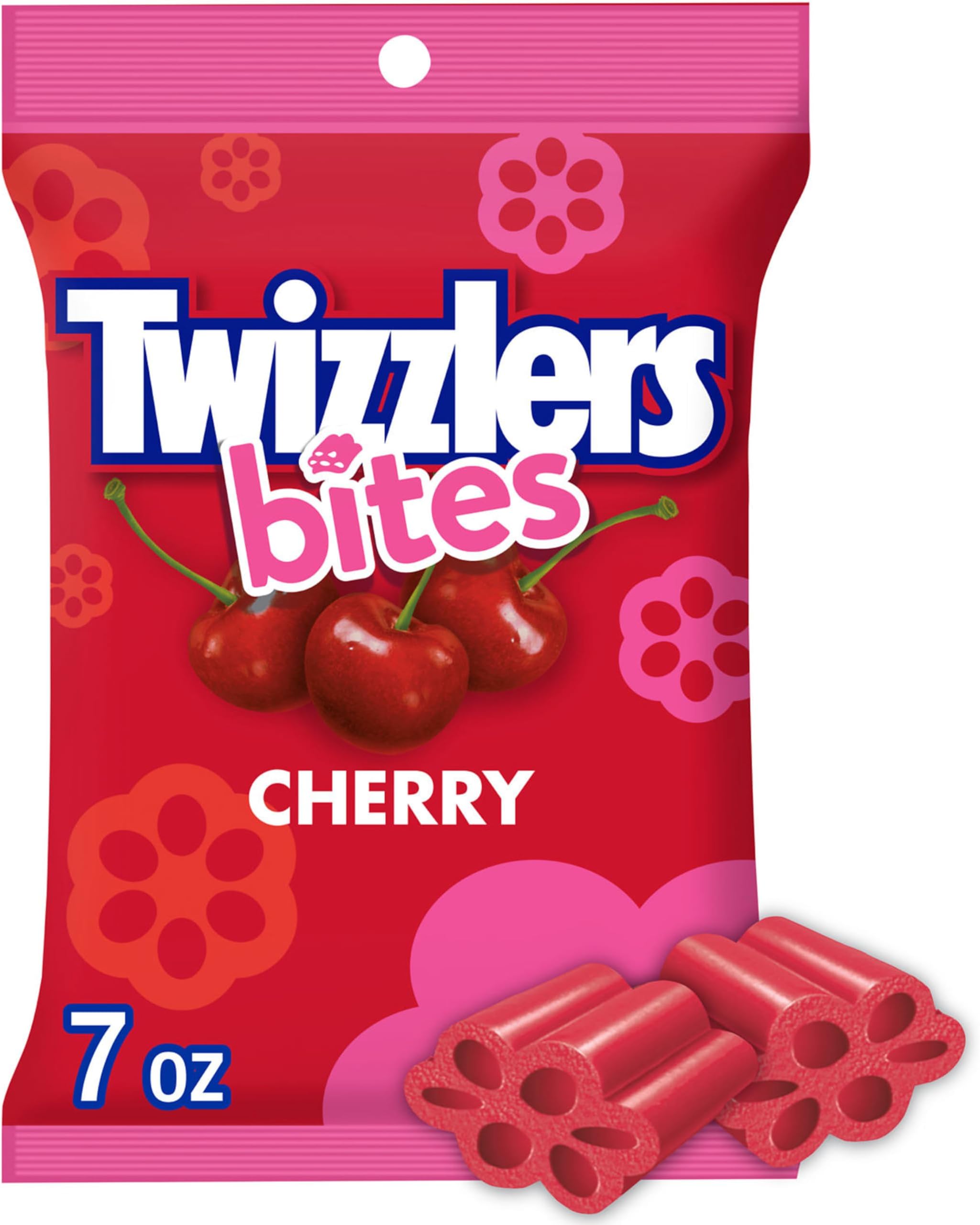TWIZZLERS Bites Cherry Flavored Licorice Style, Chewy Candy Bags, 7 oz (12 Count)