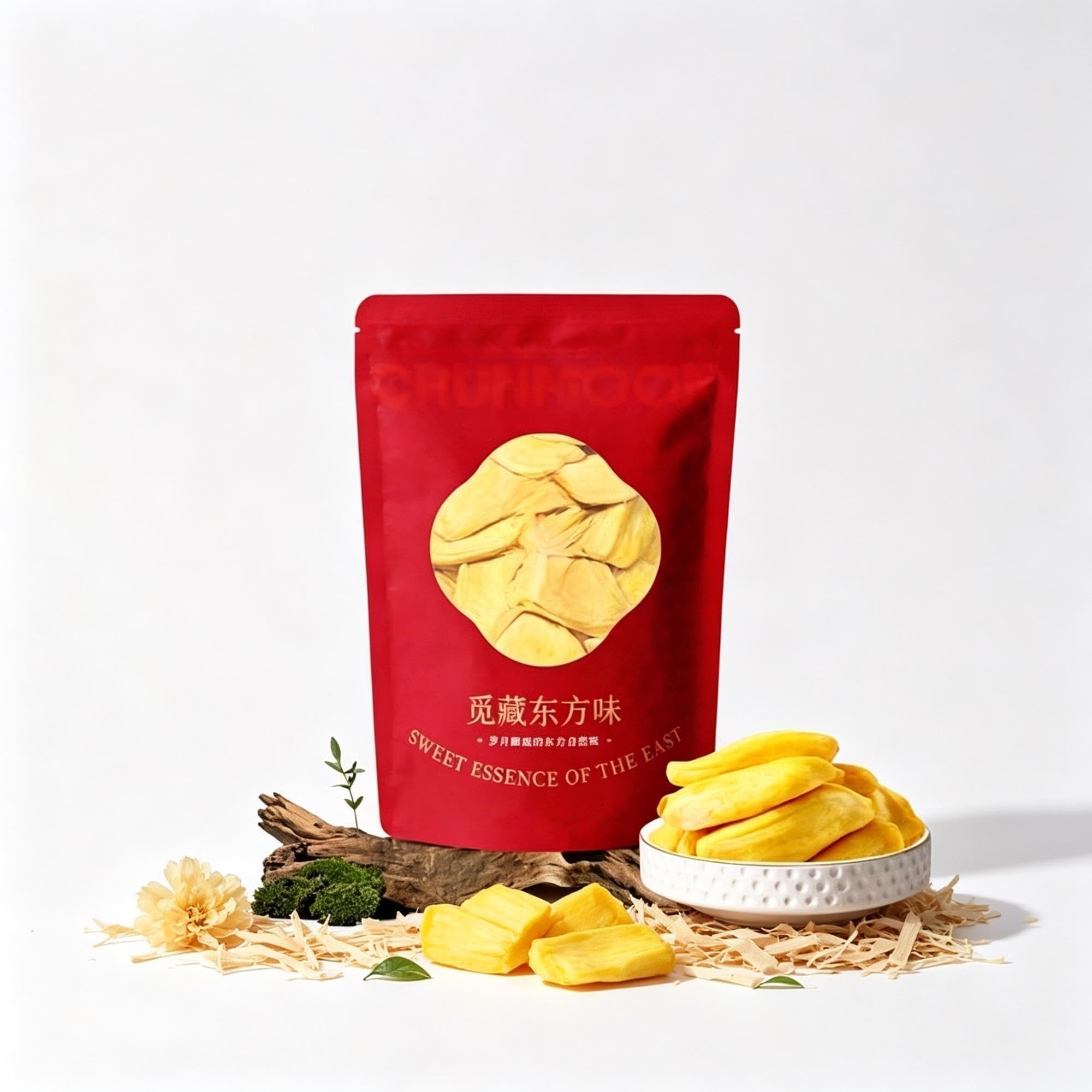 Getrocknete Jackfrucht-Chips, 250 g, knuspriger Fruchtsnack