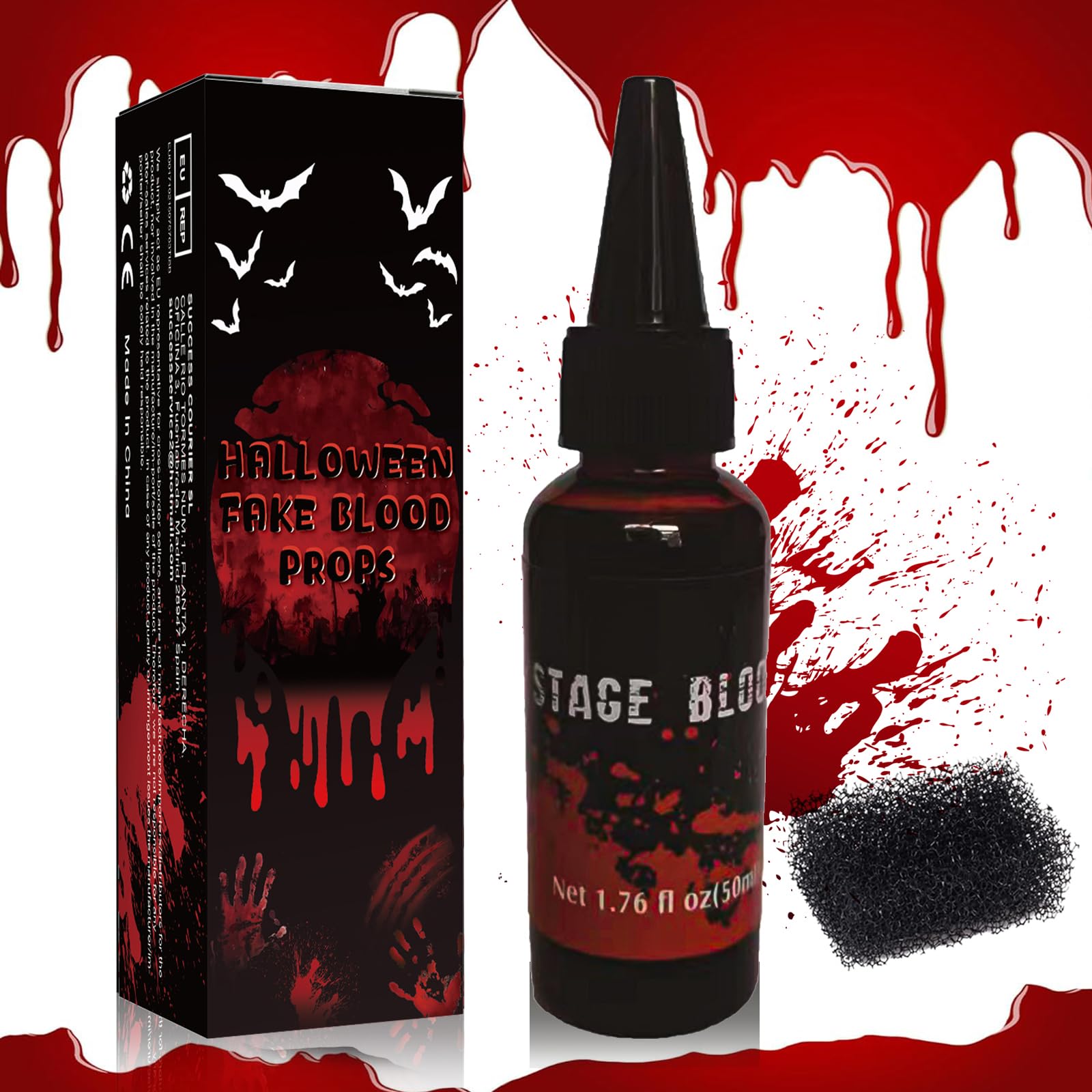 Halloween sztuczna krew do makijażu wampira zombie, dla dzieci i dorosłych, spray zmywalny, ubrania, skóra i twarz