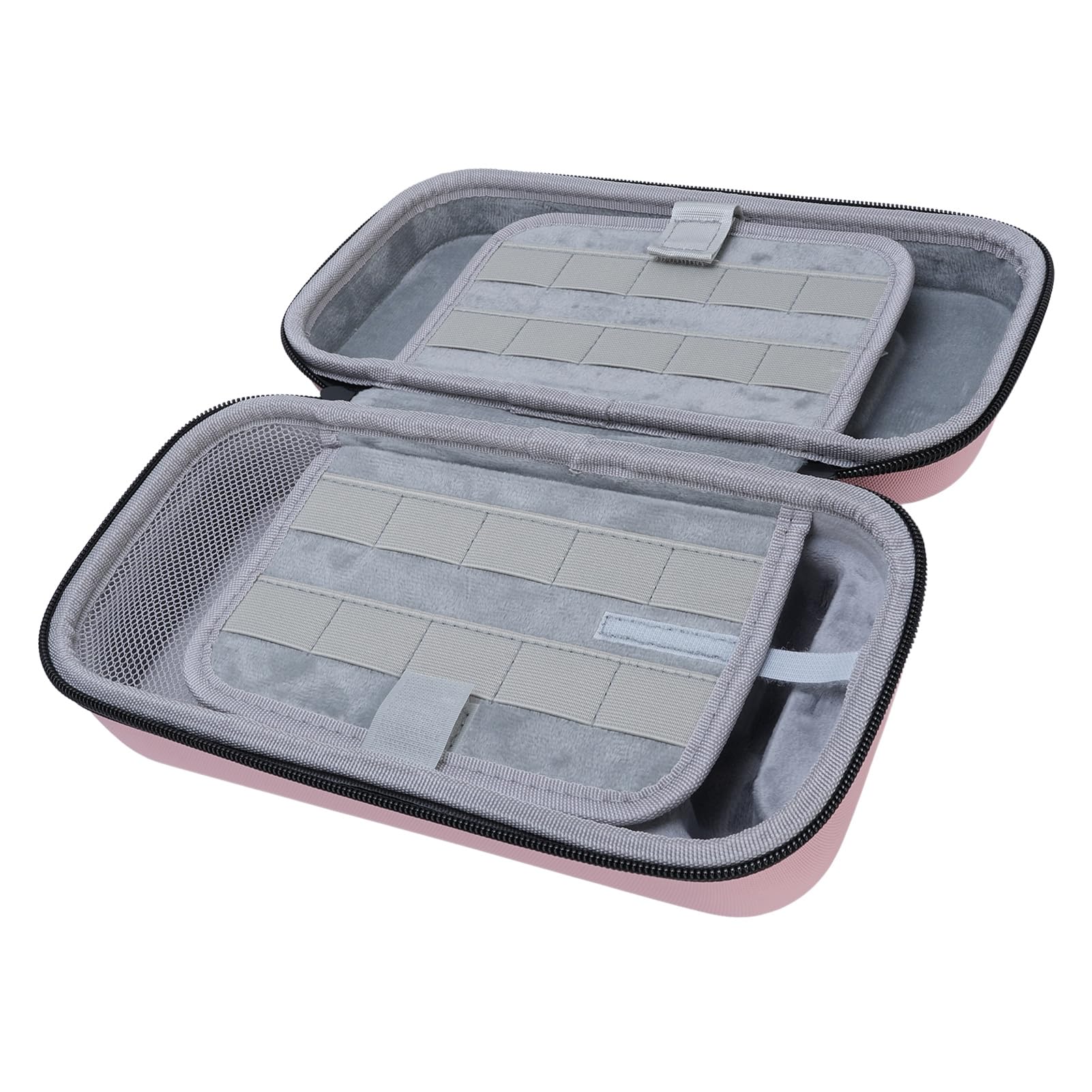 lyrlody Custodia da Trasporto per Custodia da Trasporto per Console di Gioco EVA PU con 20 Slot per Schede di Gioco Rigida per Viaggi Adatta per e (PINK)
