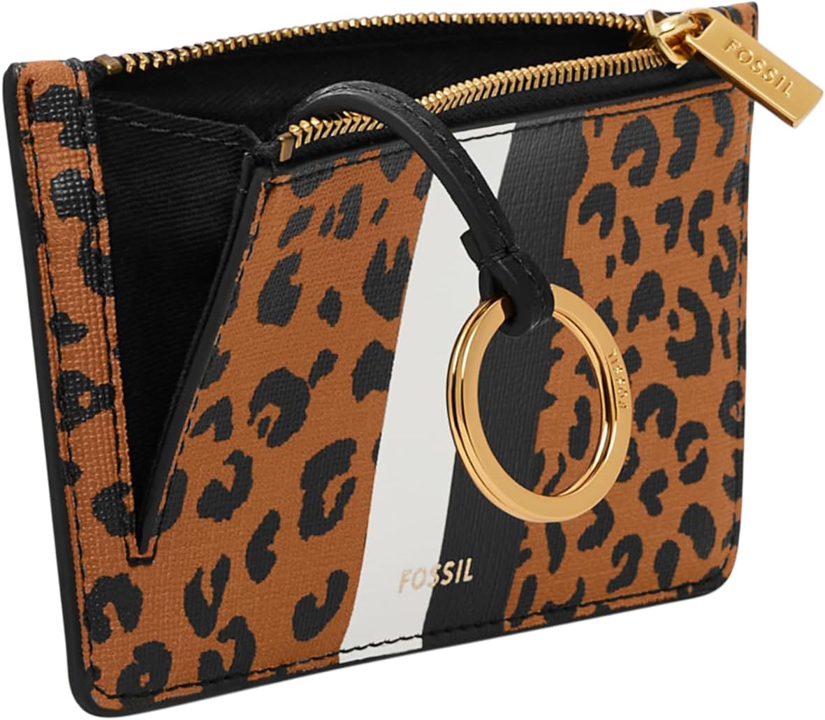 Fossil Women's Logan LiteHide™ Leather RFID Blocking Zip Around Card Case Wallet