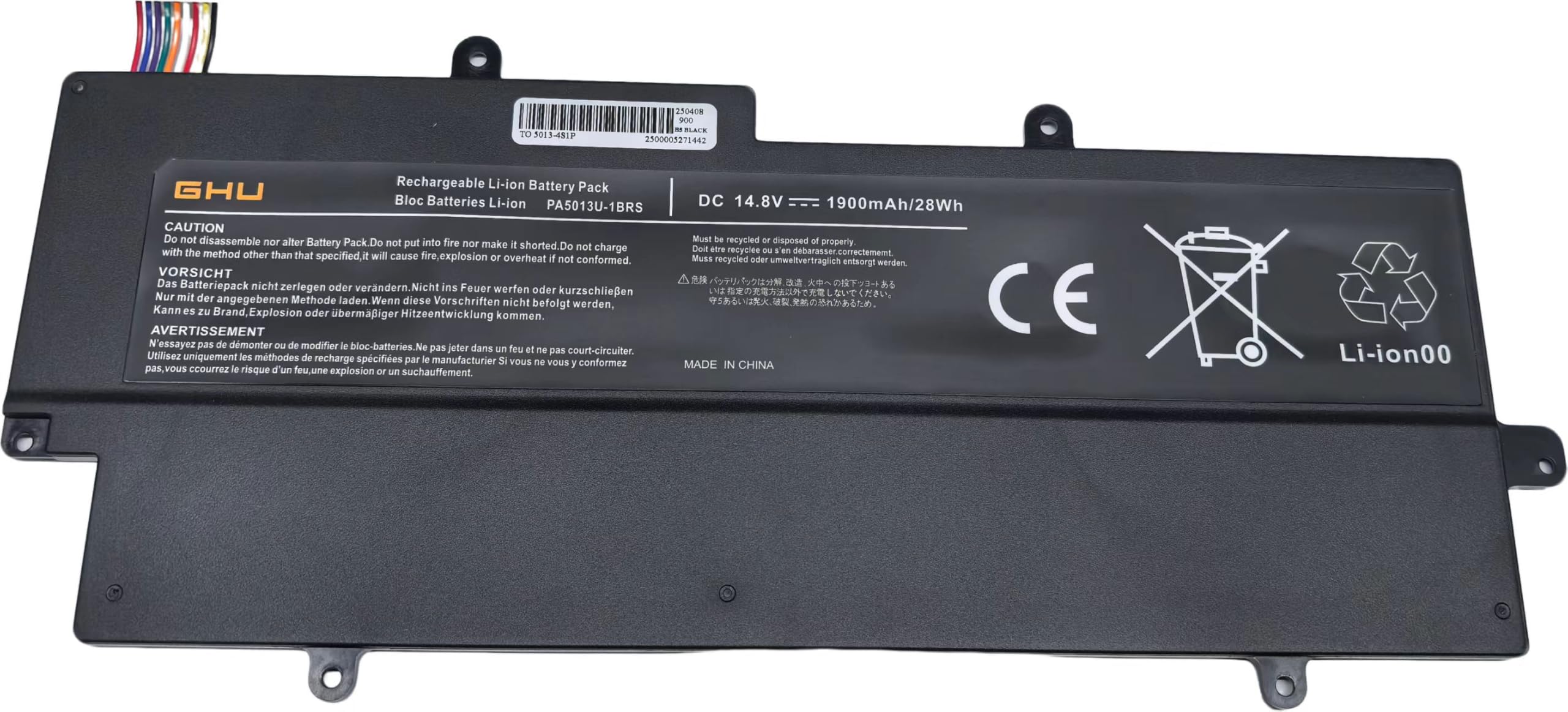 GHU New Battery PA5013U-1BRS for Toshiba Portege Z830 UltraBook Series Z830-10P Z830-BT8300 Z830-S8301 Z830-S8302 Z835 Z930 Z935 28 Wh 14.8V