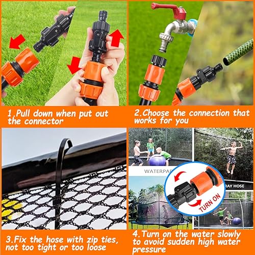 Miniatura 6 de Trampoline Water Sprinkler for Kids 39FT Water Trampoline Accessories Outdoor Fun Play Toy Summer Activities Backyard Yard Lawn Game for Boy Girl