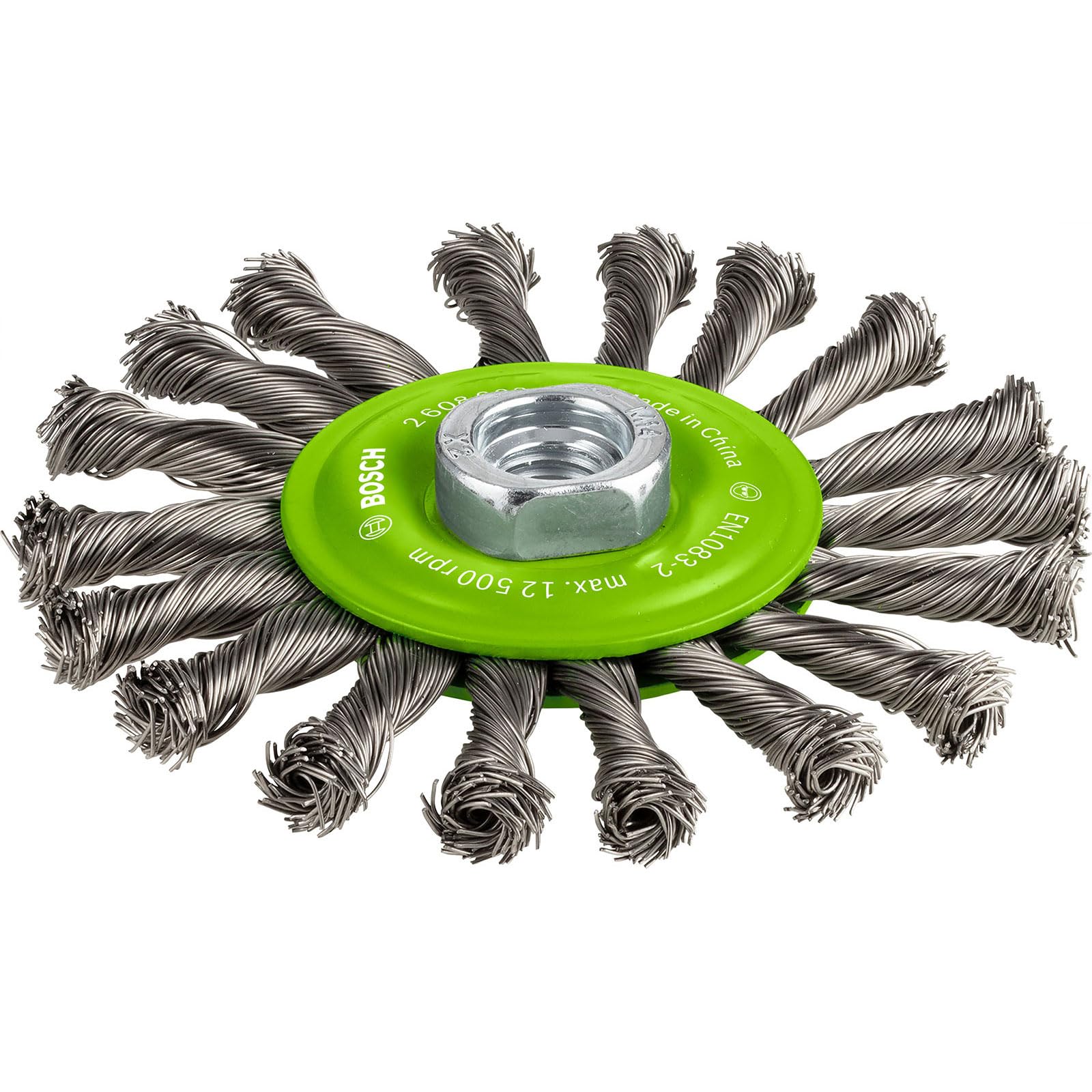 Bosch Bosch 1x PRO Stainless Steel Longlife Wire Wheel, Knotted Wire for Small Angle Grinder and M14 Thread (for Non-ferrous metals, S